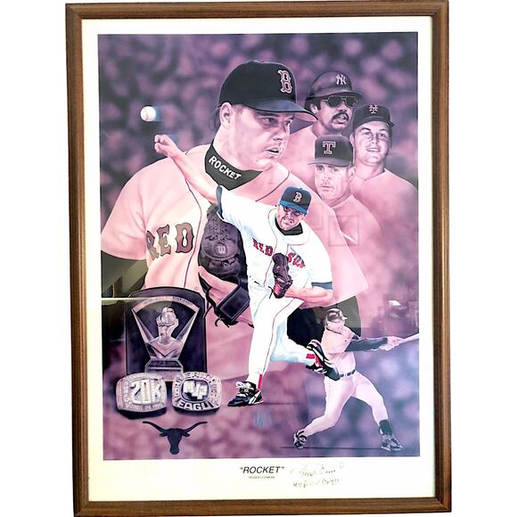 Boston Red Sox Roger Clemens The Rocket Autograph Limited Edition Poster #4/1000